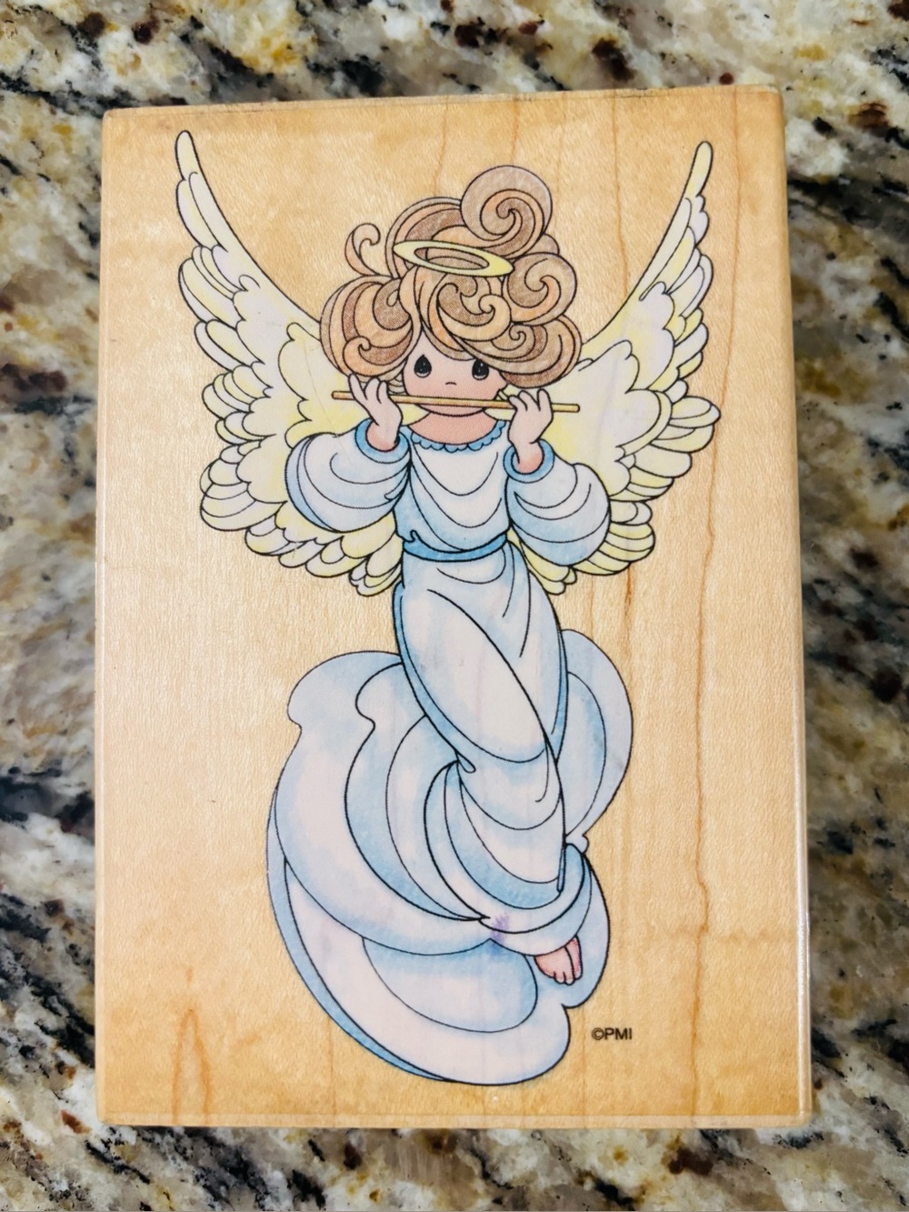 Vintage PRECIOUS MOMENTS Flute Angel Stamp